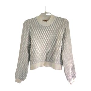 Neutral Minimalist Sweater Anthropologie Pepin Size S Ivory + Gray Pullover